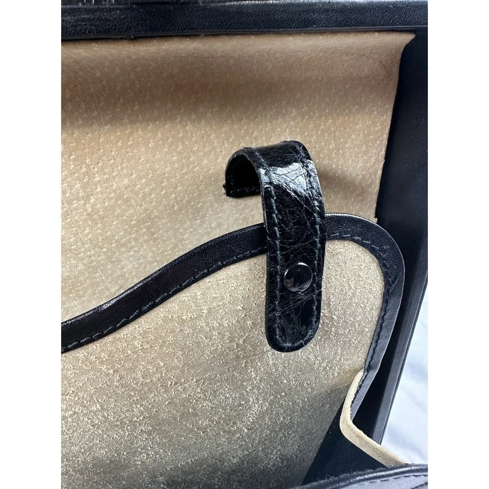 Bally Black Pure Caiman Crocodile Mens Briefcase 16X13X4 Rare Excellent